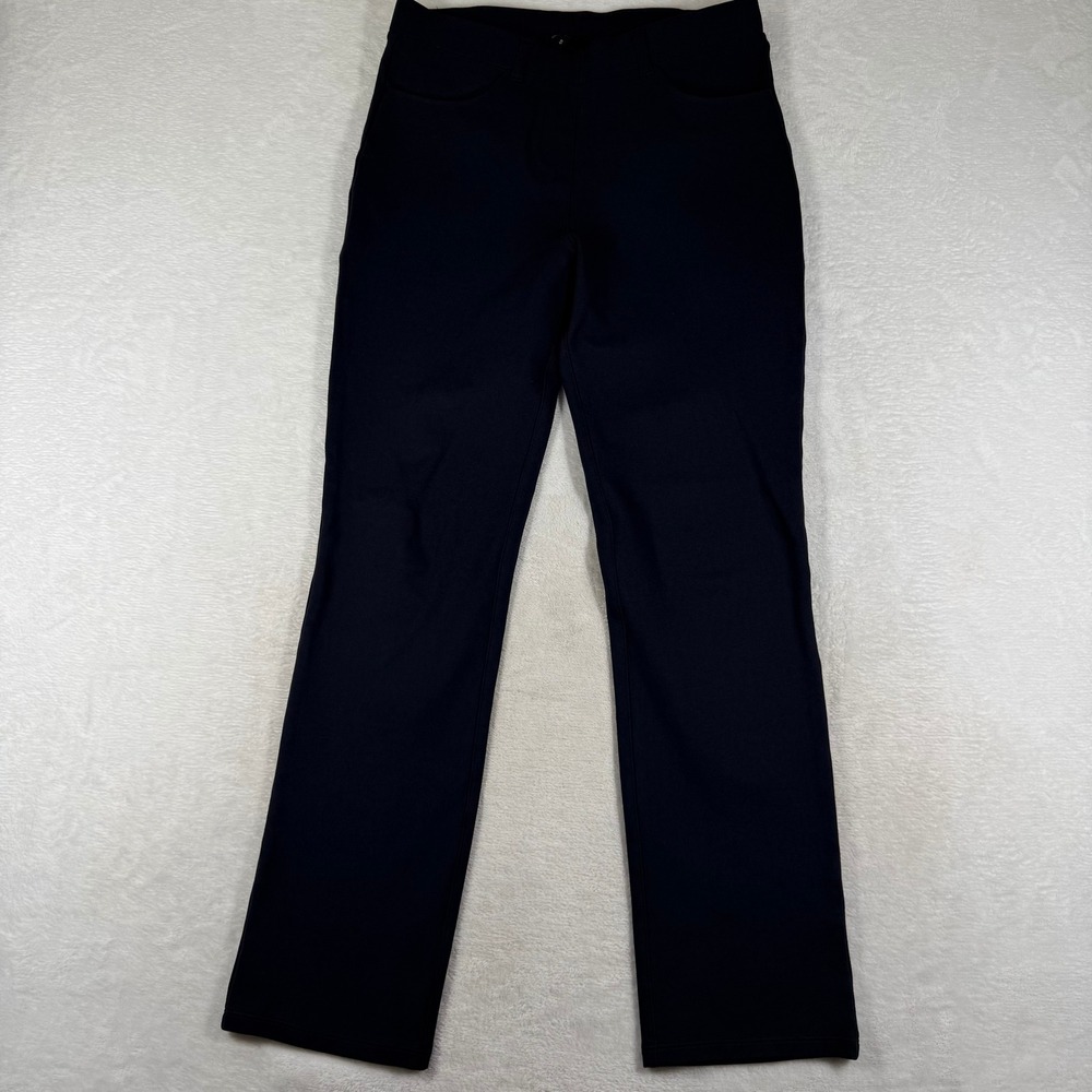 Quince Ultra-Stretch Ponte Straight Leg Pants Navy Blue Small 10221